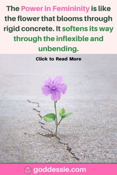 a flower that is growing out of the ground with a quote about flowers in front of it