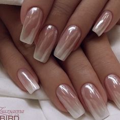 Crome Nails Design French Tip, Chrome Ombre French Tip Nails, French Tip Nail Art Ideas, Chrome Wedding Nails For Bride, Chrome Toe Nails Designs, Fancy French Tip Nails, Chrome Ombre Nails, Easy Toe Nail Art, Toe Nail Art Designs