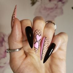 Heart Nails Pink, Nude Press On Nails, Nails Heart, Nails Luxury, Valentine Nail Art, February Nails, Nail Designs Valentines, Valentine Nails, Polka Dot Nails