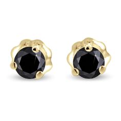 Black Diamond Stud Earrings Round cut 14K Gold Earrings Three Prong Setting Martini Earrings, Black Diamond Stud Earrings, Diamond Color Scale, Beautiful Diamond Earrings, Wedding Earrings Studs, Black Diamond Earrings Studs, Black Diamond Studs, Wedding Studs, Diamond Earrings Studs Round