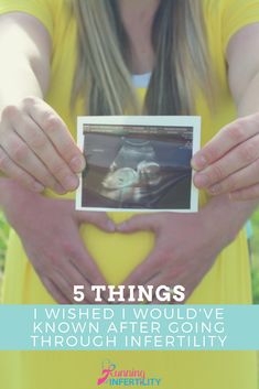 a woman holding her stomach with the words 5 things i wish i would've known after going through inferity