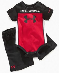 Under Armour Baby Set, Baby Boys Baselayer Bodysuit and Shorts Set - Kids Baby Boy (0-24 months) - Macy's Bodysuit And Shorts, Body Suit With Shorts, Baby Set