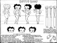 cartoon character sheet for betty boo