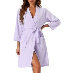 cheibear Women's Soft Quick-Drying Waffle Robe is highly absorbent and breathable for a comfortable touch after bathing. Using textured concave and convex lattice technology, the waffle is non-slip and easy to use, while adding beauty and fashion. After spa or bathing, put on cheibear's waffle robe to let your body enjoy a quick-drying experience, and enjoy five-star hotel-level comfort every morning and night. Comes with a belt and strap design on both sides, so you don't have to worry about lo One Piece Clothing, Spa Bath, Target Finds, Sleeve Packaging, Five Star Hotel, One Piece Pajamas, Knit Wrap, Sewing Party, Bath Spa