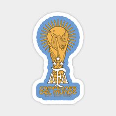 a sticker with the words, afa campeones del mundo and an image of