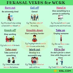 the phrasal verbs for work poster