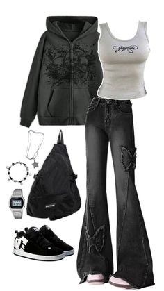 Fashion Top Outfits, Effortlessly Chic Outfits, Aesthetic Fits, Alternative Outfits, Grunge Outfits, Black Outfit