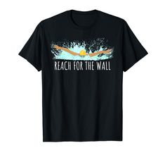 a black t - shirt that reads reach for the wall