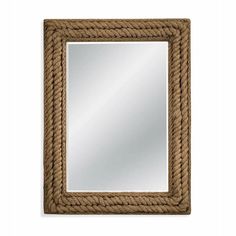 Summerville 49 Rectangle Jute Rope Wall Mirror Wall Mirrors LOOMLAN By Bassett Mirror Jute Rope Mirror, Coastal Mirror, Wall Mirror Ideas, Industrial Decorating, Nautical Mirror, House Furniture Ideas, Rope Mirror, Rope Wall, Rope Frame