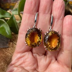 Sterling silver natural citrine 67ct statement earrings Citrine Drop Earrings, Stainless Steel Earrings Studs, Lemon Quartz Ring, Peridot Earrings, Rose Quartz Earrings, Citrine Earrings, Fancy Earrings, Natural Citrine, 925 Silver Earrings