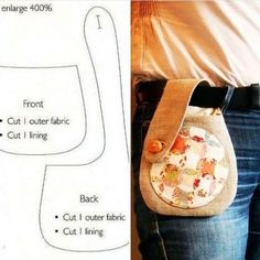 a woman's purse is shown with instructions to make it