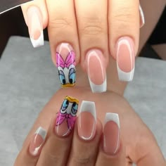 "🎨✨ Discover the unique world of nail art with me, a passionate self-taught nail artist from Bulgaria. I bring your favorite childhood cartoons, iconic movie scenes, popular snack brands, and more to life, right on my nails! Each design, meticulously hand-painted, represents hours of dedication #NailArt #PopCultureNails #DIYNailDesigns #MovieNails #CartoonNails #SnackNails #Handpainted #NailArtist #BulgarianArt #TVSeriesNails #GameNails" Cute Nails Disney, Cute Disney Nails, Beach Nails Art, Unusual Nail Designs, Disneyland Nails, Iconic Movie Scenes, Pink Tip Nails, Nails Disney, Disney Acrylic Nails