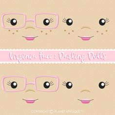 two different faces with glasses on them and the words virginia face painting dolls above it