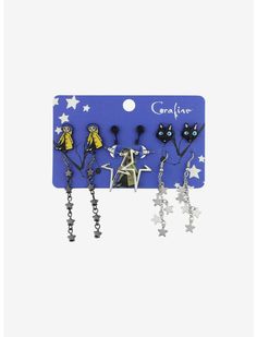 Coraline Star Earring Set | Hot Topic Coraline Jewelry, Coraline Merch, Coraline Earrings, Hot Topic Earrings, Coraline Aesthetic, Coraline Doll, Star Earring, Other World, Geek Jewelry