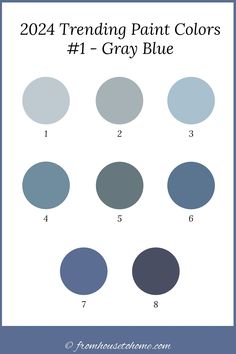 the color scheme for gray paint is shown in blue and white, with different shades to choose