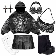 Outfits Rockstar, Preformance Outfits, Vibe Clothes, Fashion Fits, Lookbook Outfits, Dream Clothes, Polyvore Outfits, Goth Fashion, Black Fits