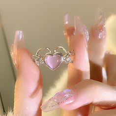 Home · SO FUN MART · Online Store Powered by Storenvy Pink Heart Rings, Daily Jewelry, Heart Shaped Rings, Rhinestone Ring, Color Ring, Girls Earrings, Pink Love, Girls Jewelry, Pink Opal