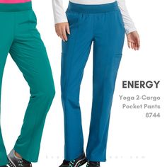 Pair your ENERGY Scrub Tops with the Yoga 2-Cargo Pocket Pants! Designed for comfort and built to perform on the job and beyond! This yoga style scrub pant offers: ✔️ Comfortable drawstring waistband ✔️ Two cargo pockets ✔️ Boot cut leg with side vents ✔️Sporty yoga knit waistband .#kcessentialwear #touch #touchcollection #coloredscrubs #ootd #scruboftheday #comfyscrubs #medicine #rn #rnlife #healthcareheroes #nurse #nursing #scrubs #wearscrubs #qualityscrubs #medicaluniform Nursing Scrubs, Medical Outfit, Yoga Style, Lab Coats, Medical Uniforms, Yoga Fashion, Cargo Pocket, Men's Wear, Scrub Pants