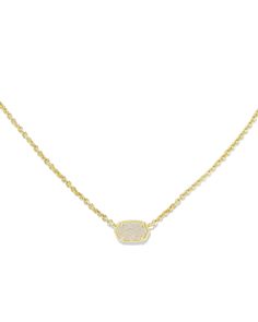 Add an oh-so-adorable pendant to your layered look with the Emilie Gold Short Pendant Necklace in Iridescent Drusy. A petite stone shimmers along a classic chain, creating the ideal minimalist base for your everyday look. Dressed up or down, this pendant will always add a touch of shine to your fit. Metal 14k Gold Over Brass Material Iridescent Drusy Closure Spring Ring Clasp Size 19" Chain, 0.33"L X 0.20"W PendantDue to the one-of-a-kind nature of the medium, exact colors and patterns may vary slightly from the image shown. | Kendra Scott Emilie Gold Short Pendant Necklace in Iridescent | Drusy Short Pendant Necklace, Rose Gold Pendant Necklace, Silver Shorts, Kendra Scott Necklace, Gold Shorts, Rose Gold Pendant, Shoe Gifts, Short Necklace, Cuff Earrings