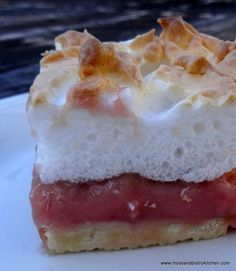 a piece of dessert sitting on top of a white plate