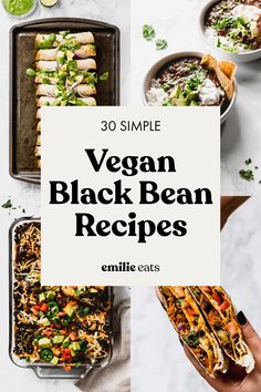 vegan black bean recipes with text overlay