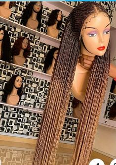 Made with a 13x4 frontal lace unit A synthetic attachment  Color 33 and 30 Length:30 inches Ombré braided weave Cap size:one size fit Cornrow Wig, Ghana Weaving, Crochet Faux Locs, Ombre Braid, Passion Twists