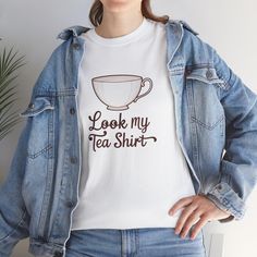 A funny t-shirt with a tea theme that brings a playful and light-hearted vibe. Perfect for tea lovers and those with a sense of humor. Ideal for casual wear and lounging around the house. Relevant for holidays like Mother's Day and birthdays Product features - Shoulder tape for stability - Ribbed knit collar for shape retention - Medium fabric for year-round comfort - Classic fit for relaxed wear - Ethically grown and harvested US cotton Care instructions - Machine wash: warm (max 40C or 105F) - Tea Graphic, Tea Shirt, Tea Lovers, Sense Of Humor, Funny T Shirt, Knit Collar, Tea Lover, Funny Shirts, Festival Season