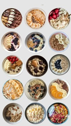 an array of different types of food in bowls