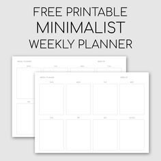 the free printable minimalist weekly planner is shown with text overlaying it