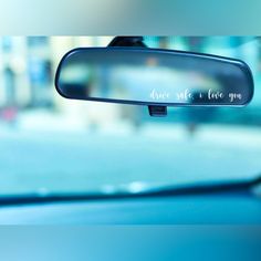 the rear view mirror on a car is shown