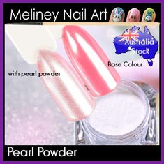 High Quality Pearl Powder  1g per jar Colour: White  comes with 2 sponge applicators To Use: Apply Any Color Base Color and Cure under light. (You can use other colours as base for different effect). Then Apply UV Gel Top Coat and Cure under light. Then apply Pearl powder. Use circular motion to rub the powder onto the nail repeat until desired effect. if you have trouble applying pigments and the color doesnt stick to nail. wipe the nail with alcolhol to wet the surface and it will help the pow Unicorn Powder, Iridescent Fairy, Mirror Nails, Galaxy Nails, Chrome Powder, Pearl Powder, Gel Top Coat, Simple Nail Art Designs, Stamping Nail Art