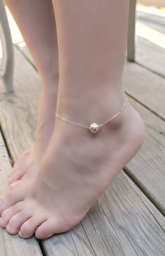 ANKLET - 14kt Rose Gold fill Sand Dollar anklet $31.00 Anklet Designs, Letter Monogram, Rings Necklace, Ankle Bracelet, Sand Dollar, Girly Jewelry, Gold Filled Jewelry, Ankle Bracelets