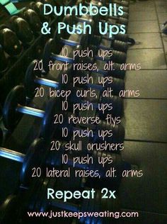 the dumbbells and push ups list is displayed