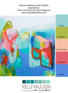 an abstract painting is featured in the color palettes for this project, sheryln williams