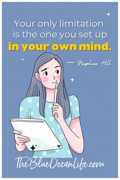 Your only limitation is the one you set up in your mind. - Napolean Hill #inspiringquote #wordstoliveby #lifequote Practicing Self Love, Worry Less, Spiritual Wellness, Napoleon Hill, Mom Hacks