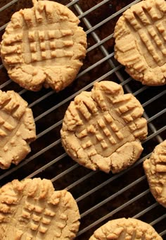 peanut butter cookies cooling on the grill