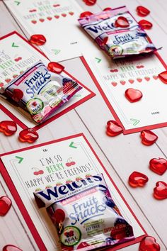 valentine's day cards with candy on them