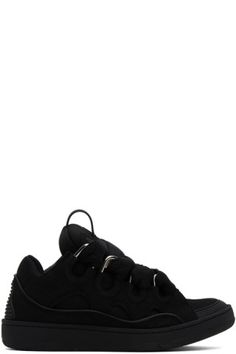 Lanvin: Black Curb Sneakers | SSENSE Lanvin Curb Sneaker Black, Black Lanvin Sneakers, Lanvin Sneakers, Fits Ideas, Lanvin Shoes, Cute Prom Dresses, Accessories For Men, Black Sneaker, Shoe Game