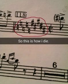 a sheet with music notes and the words so this is how i die