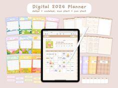 the digital planner is open and ready to be used by someone who likes to do something