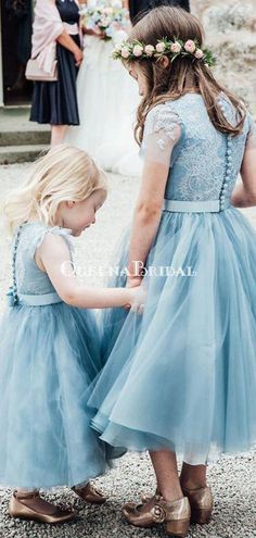 Christian Wedding Dress, Blue Winter Wedding, Pale Blue Dresses, Ring Bearer Flower Girl, Flower Girl Dresses Blue, Long Flower Girl Dresses, Dresses With Lace