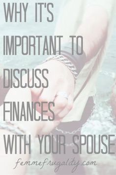 two people holding hands with the words why it's important to discuss finance with your spouse