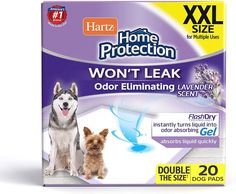 a box of hartz home protection won't leak odor eliminating lavender scent for dogs