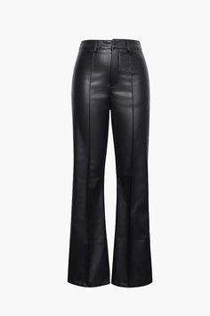 Faux Leather Straight Leg Pants, Street Style Chic, Swimsuit Cover Ups, List Style, Street Style Looks, Grunge Fashion, Flare Pants, Straight Leg Pants, Long Tops