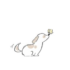 a drawing of a dog with a bird in its mouth