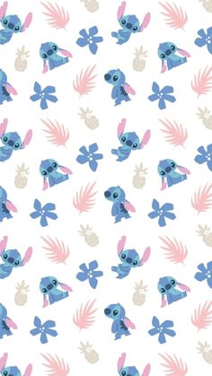 an image of blue and pink birds on white background