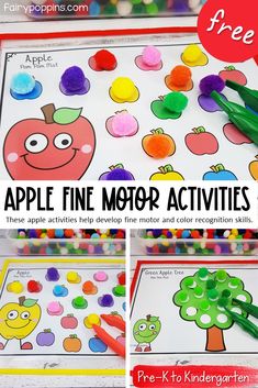 an apple fine motor activity for kids