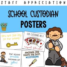 an image of a poster with the words school custodialn posters