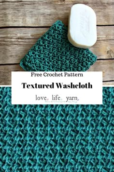 the textured washcloth is made with love life yarn