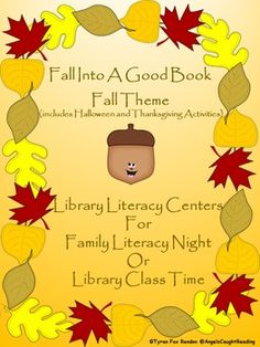 fall into a good book full theme library library center for family library night or library class time